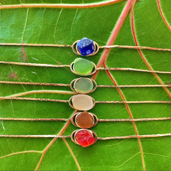 *SOLD* Rare red sea glass charm bracelet - Picture 3 of 3